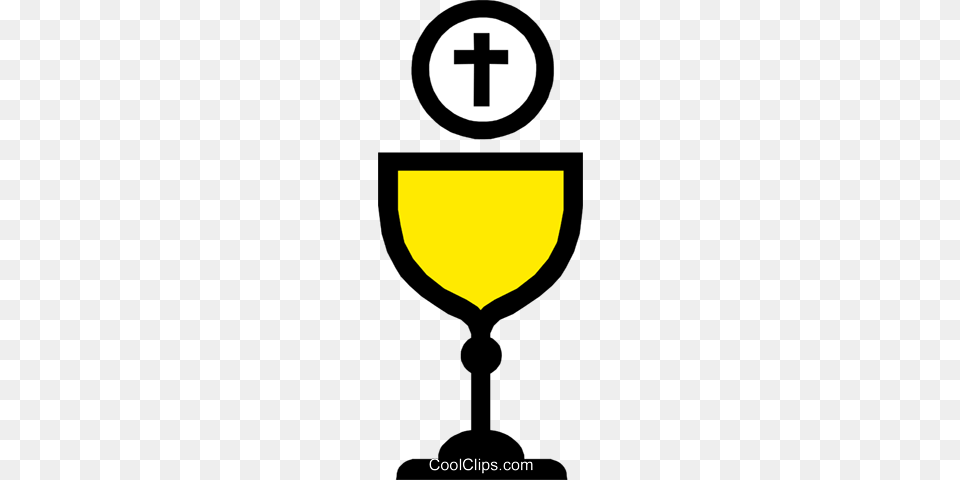 Symbol Of A Chalice With Host Royalty Vector Clip Art, Glass, Cross Free Png Download