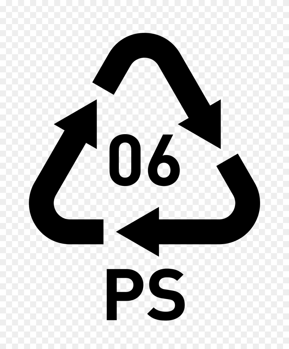 Symbol Resin Code 06 Ps Clipart, Recycling Symbol, Sign, First Aid Png
