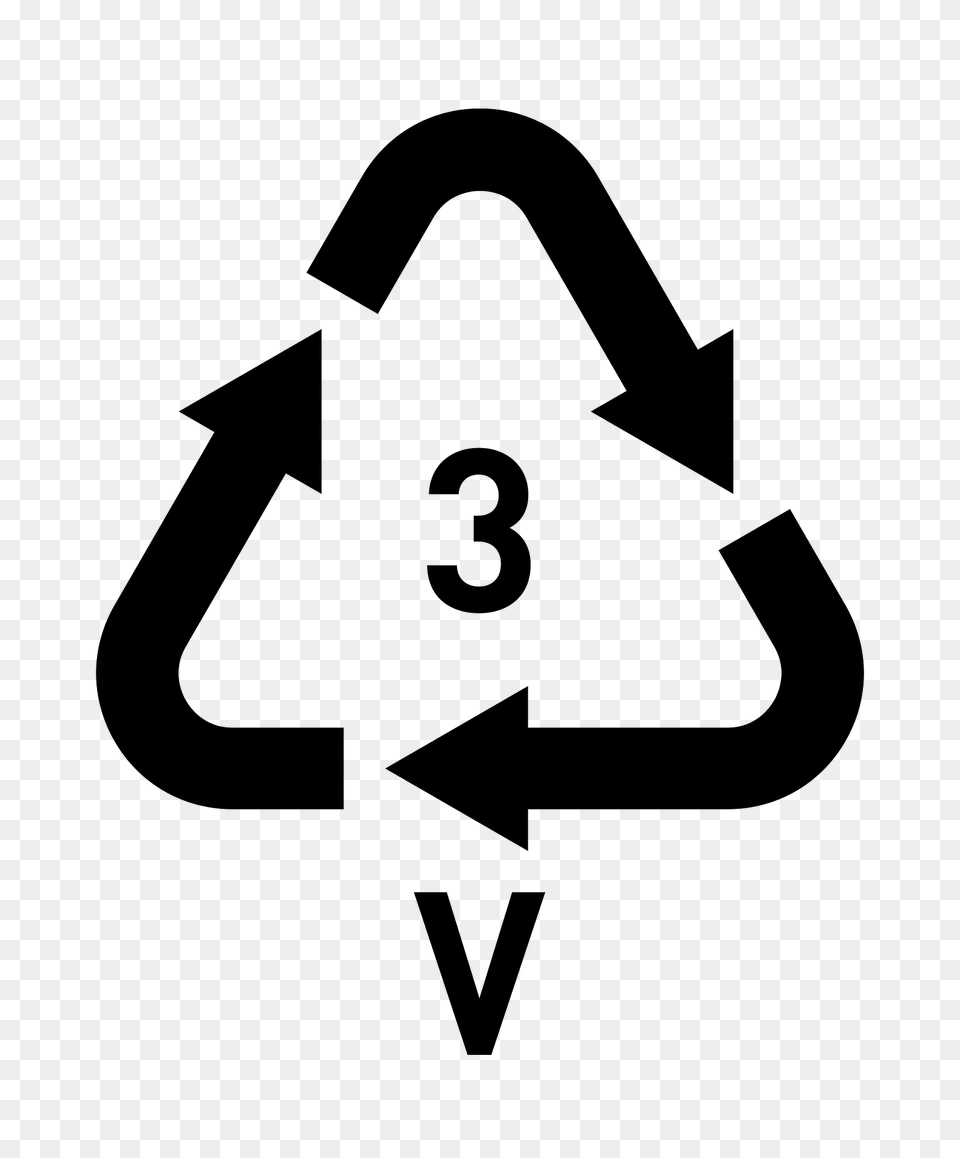 Symbol Resin Code 3 V Clipart, Recycling Symbol Free Transparent Png