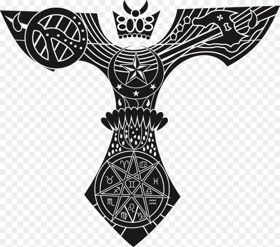 Symbol Teomachia Larp Mystic Vector Moon White Power Tattoo, Cross Png Image