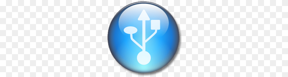Symbol Usb Circle Light Blue Icon, Lighting, Disk Png Image