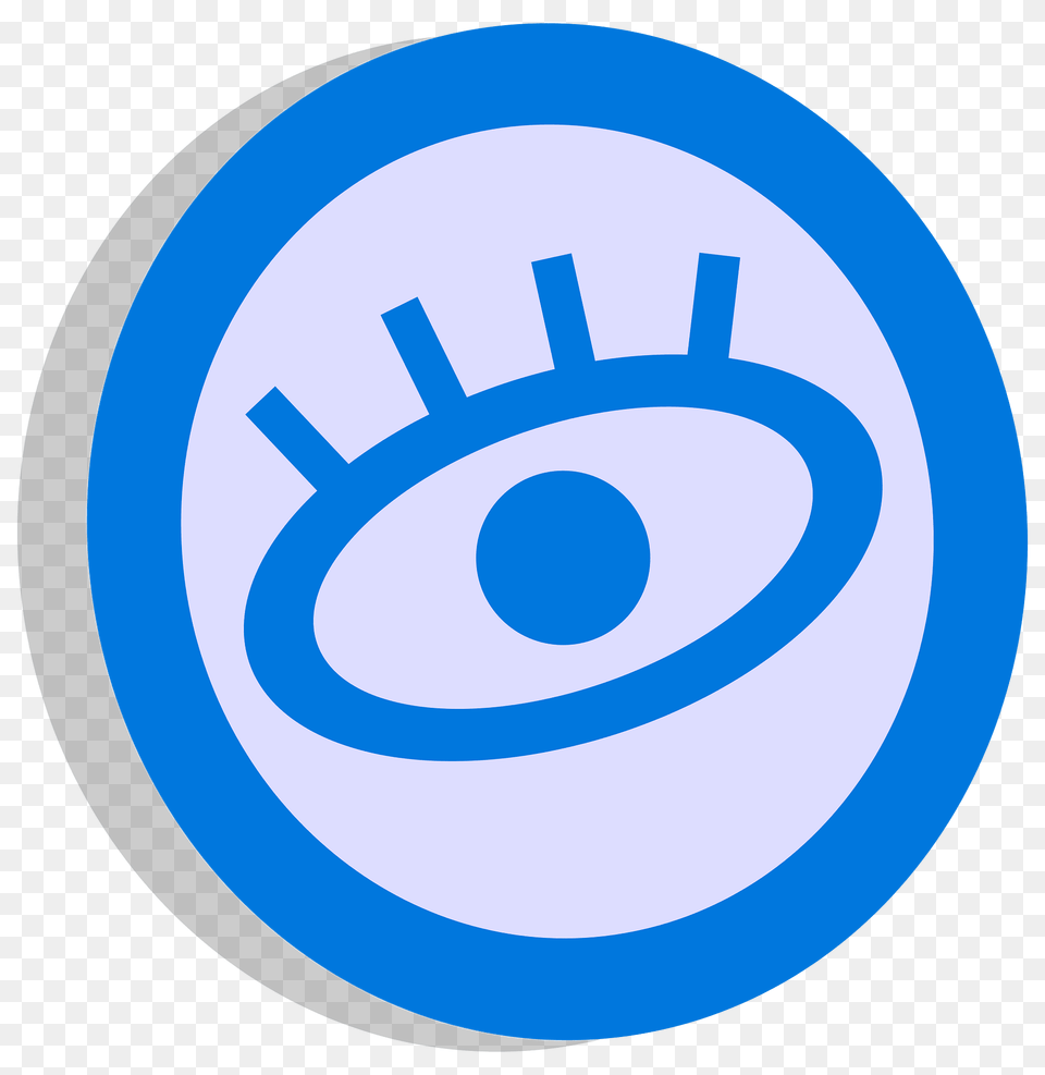 Symbol Watching Blue Lashes Clipart, Logo, Disk Free Transparent Png