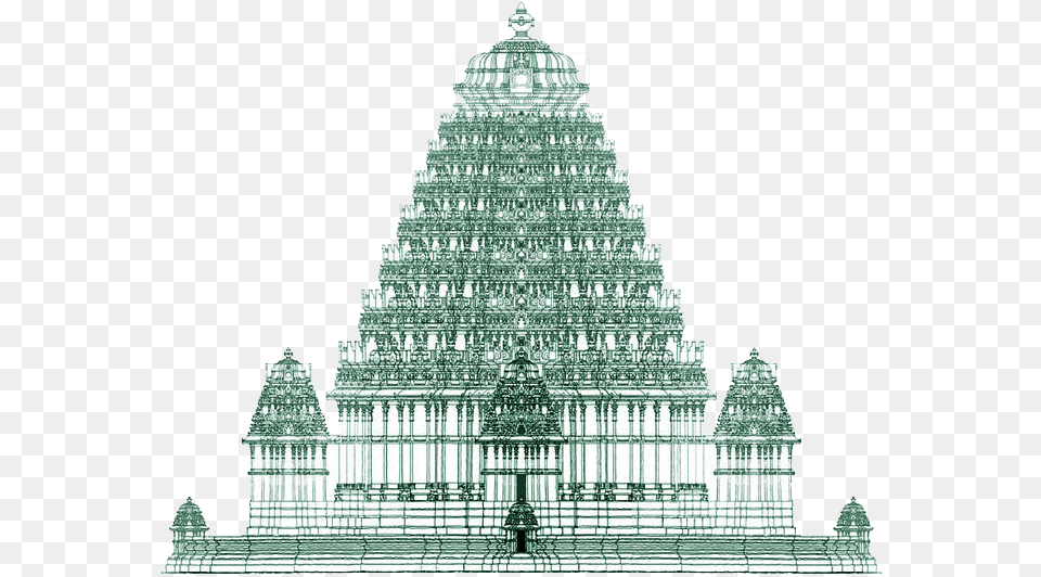 Symbolism And Unwritten Codes Are Woven Into The Way South Indian Temples Drawing, Architecture, Building Free Png Download