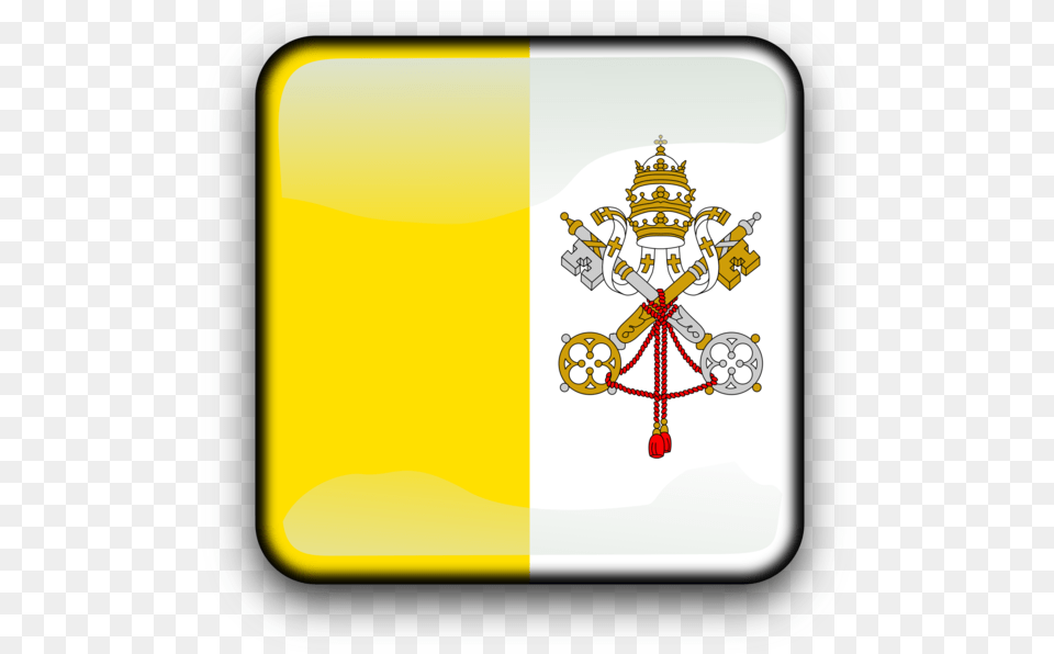 Symbolrectangleyellow De Vatican City Flag, Emblem, Symbol, Cross Png Image