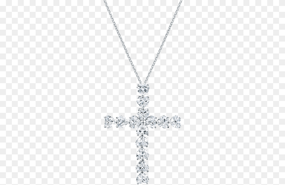 Symbols By Harry Winston Heart Shaped Diamond Cross Locket, Accessories, Gemstone, Jewelry, Necklace Png Image