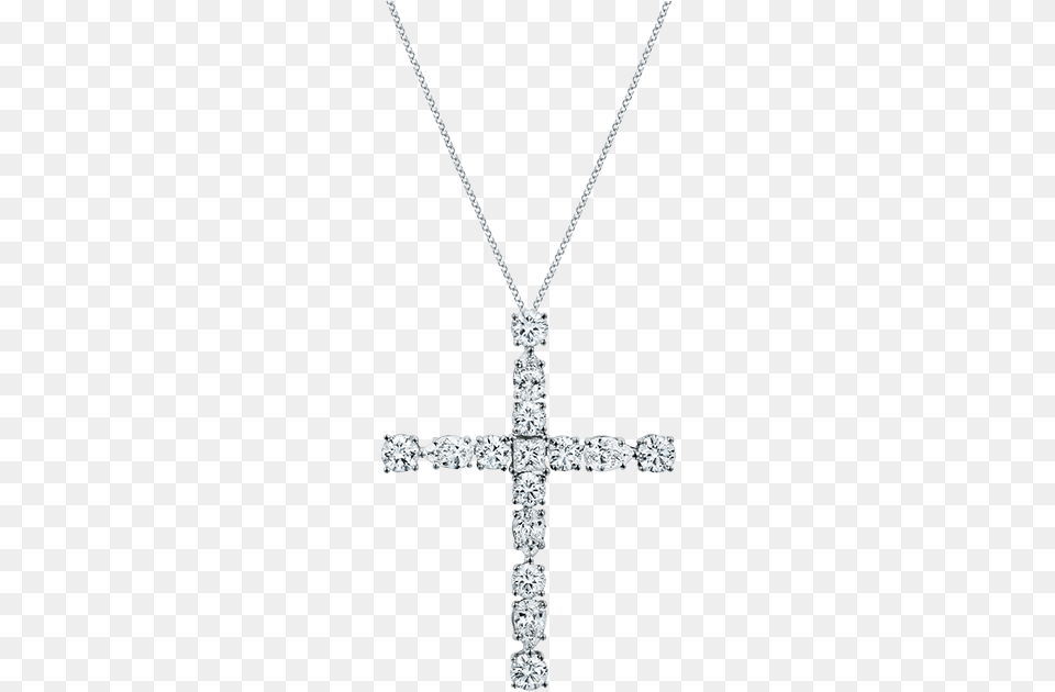 Symbols By Harry Winston Small Diamond Madonna Cross Cross, Accessories, Jewelry, Necklace, Symbol Png Image