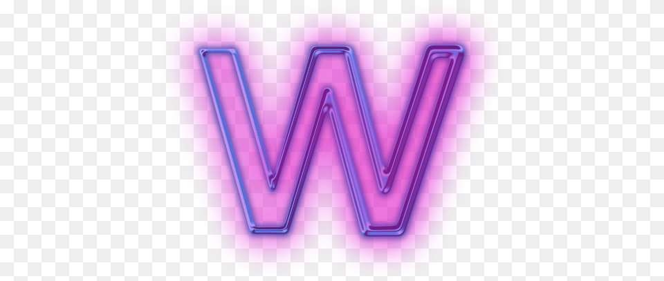 Symbols Letter W Transparent Neon Letter W, Light, Purple, Disk Png