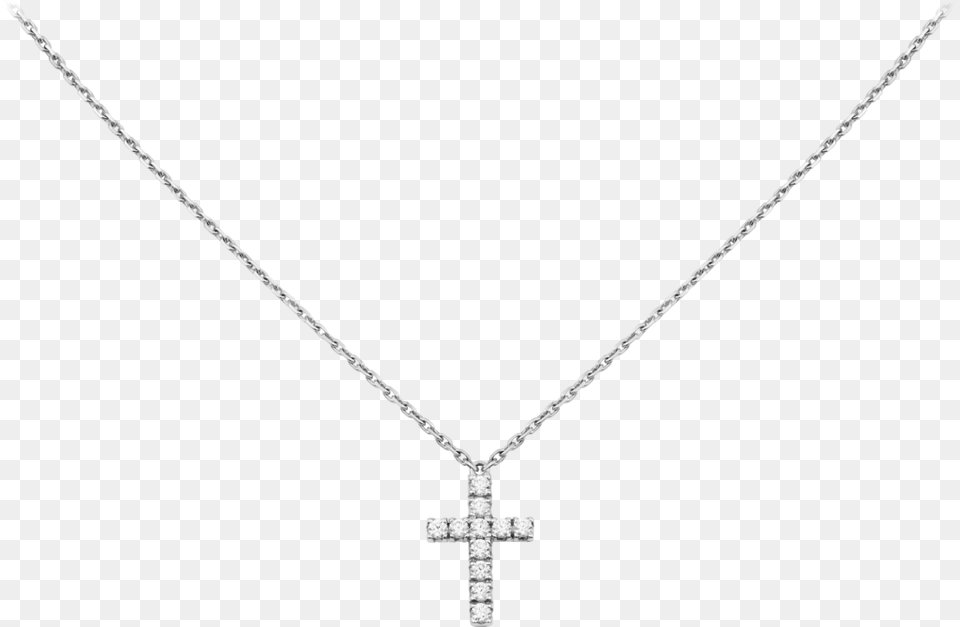Symbols Necklacewhite Gold Diamonds Cartier Cross Necklace, Accessories, Jewelry, Symbol, Pendant Free Png