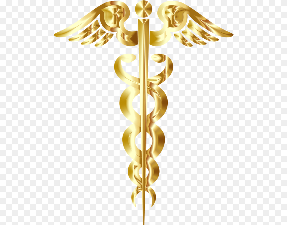Symbolstaff Of Hermescaduceus As A Symbol Medicine Transparent Gold Caduceus, Accessories, Jewelry, Cross, Brooch Free Png