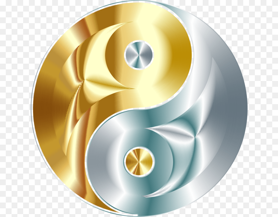 Symbolyellowcomputer Wallpaper Yin And Yang Gold, Disk, Aluminium, Text, Symbol Png