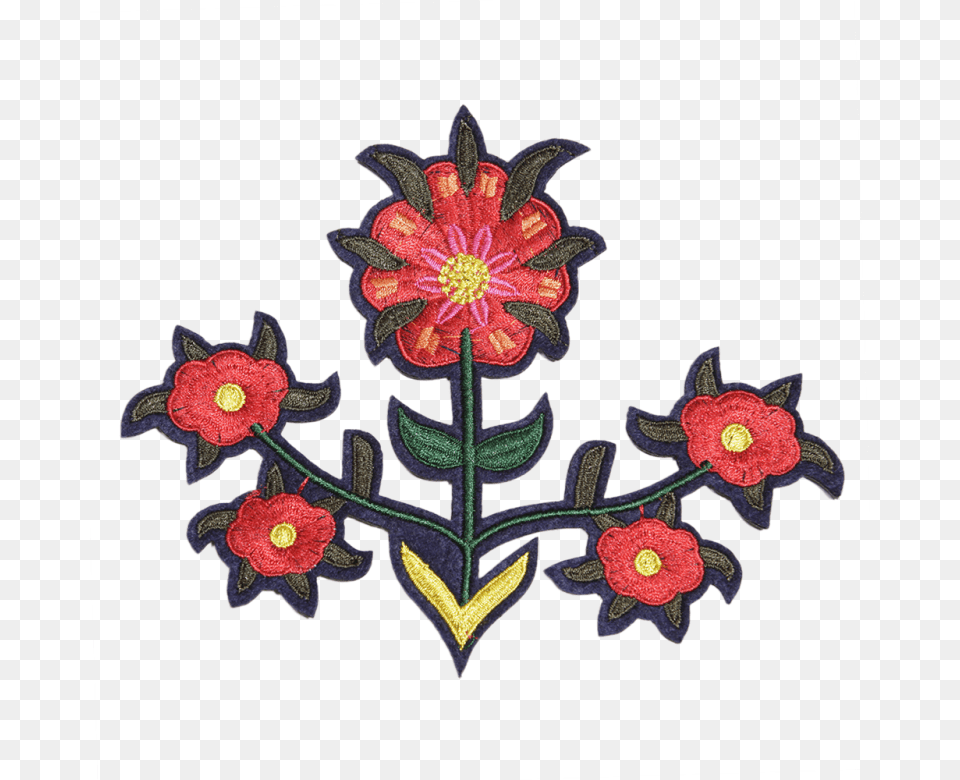 Symmetrical Flower Pattern Embroidery Patch Artificial Flower, Art, Floral Design, Graphics, Applique Free Png Download