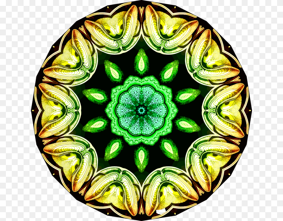 Symmetry Green Kaleidoscope, Art, Pattern, Accessories, Stained Glass Free Png