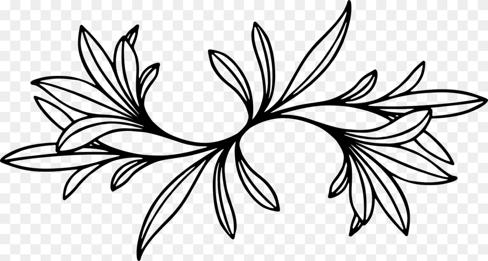 Symmetrymonochrome Photographypetal Design Leaves Clip Art, Gray Free Transparent Png