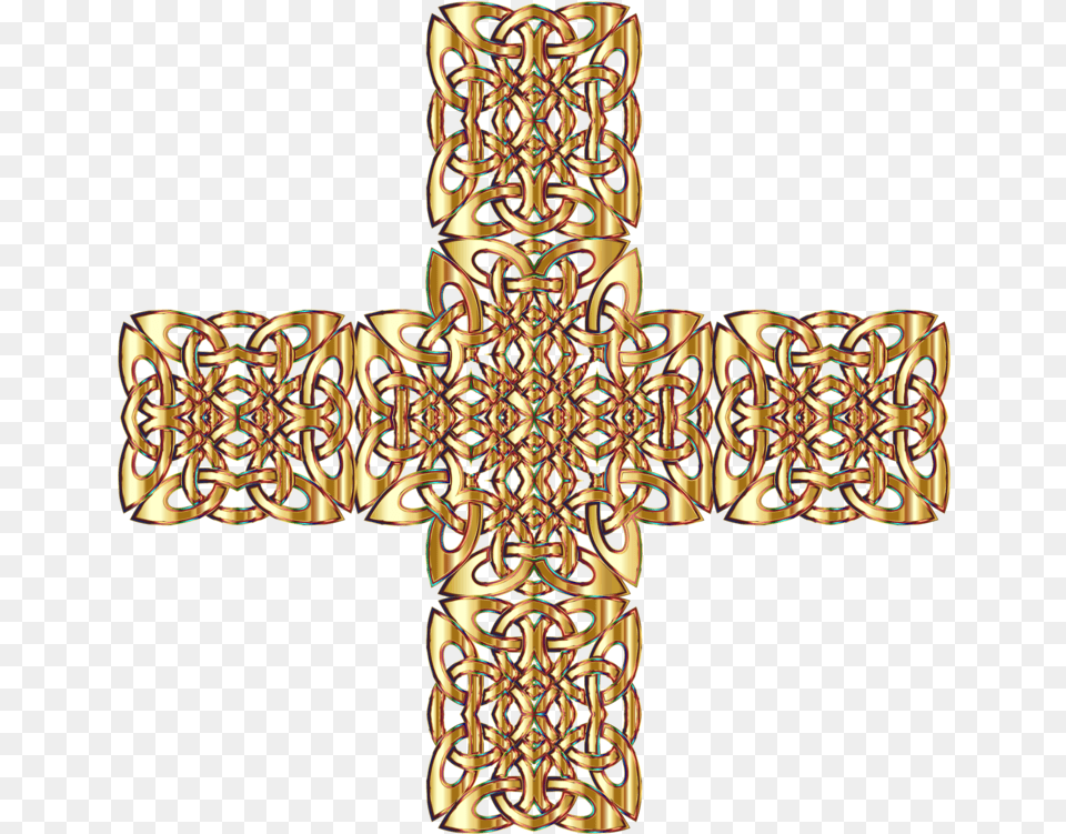 Symmetrysymbolcross Clipart Royalty Free Svg Gold Celtic Knot, Cross, Symbol, Chandelier, Lamp Png Image