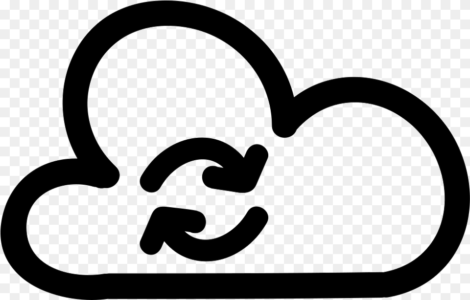 Synchronize Sign Of A Cloud With Two Arrows In Circle Cloud Computing, Stencil, Smoke Pipe Free Png