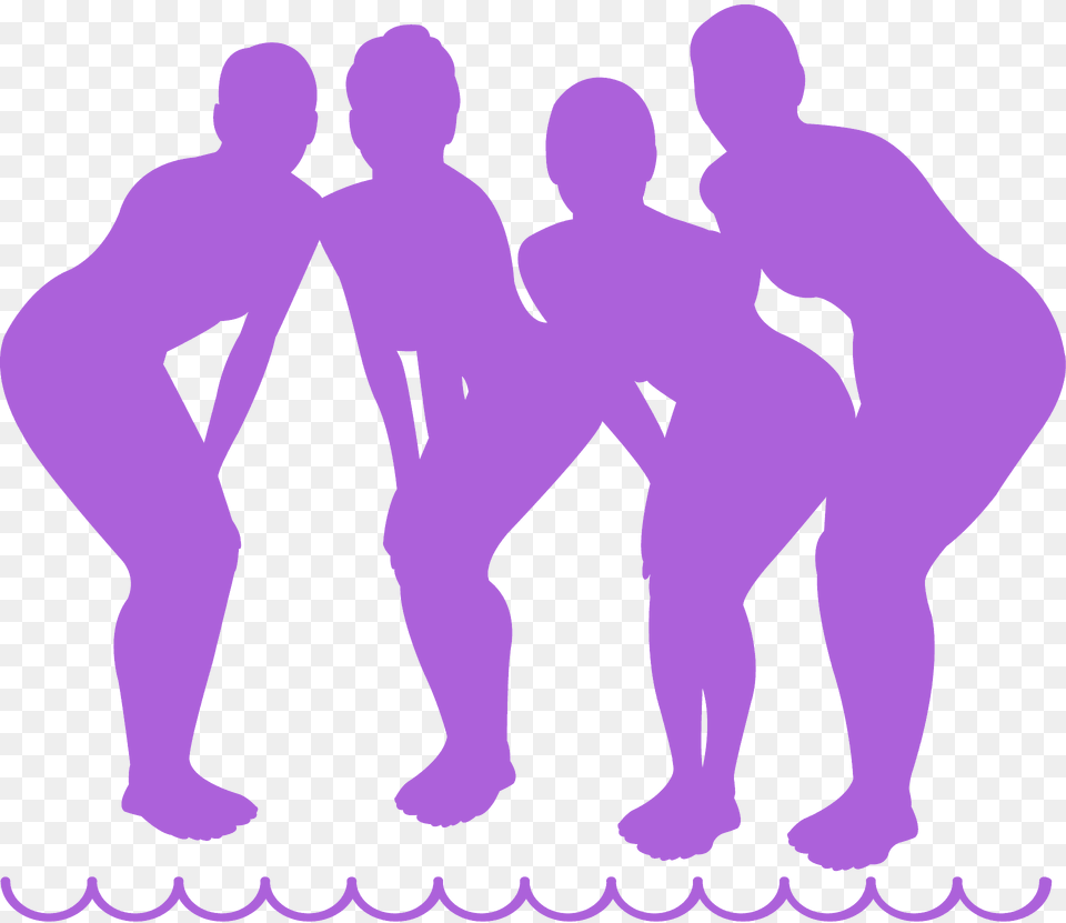 Synchronized Swimming Team Silhouette, Purple, People, Person, Adult Free Png