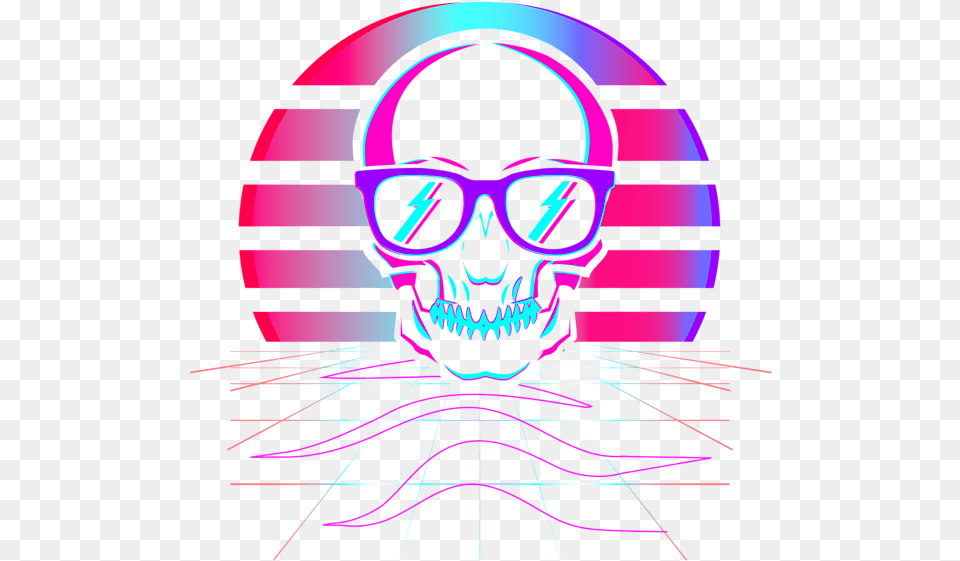 Synth Pop 80s 90s Aesthetic Skull Retro Vaporwave Design Print Beach Towel Dot, Light, Accessories, Glasses, Face Png