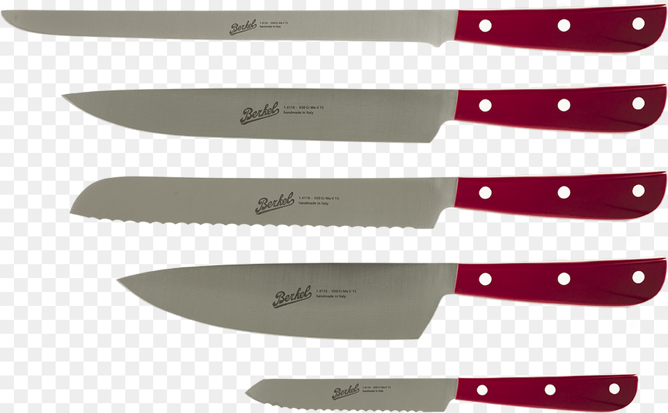 Synthesis Chef Set Of 5 Knives Coltelli Berkel, Blade, Cutlery, Weapon, Knife Png Image