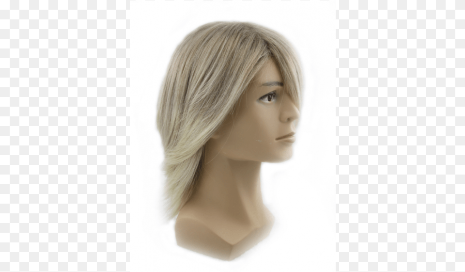 Synthetic Hair Wig Ombre Ash Blonde Mens Wigs Adiors Side Bang Colormix Men Short Straight, Adult, Female, Person, Woman Free Png
