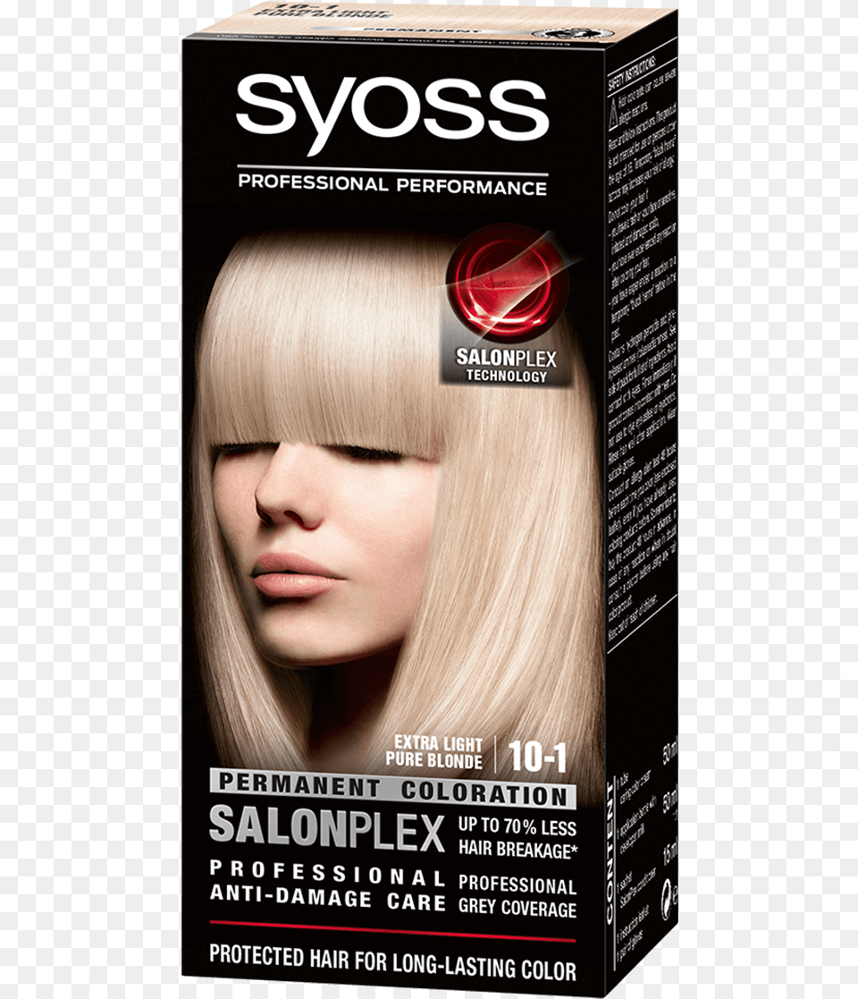 Syoss Com Color Salonplex 10 1 Extra Light Pure Blonde Syoss Brown Hair Color, Adult, Advertisement, Female, Person Png