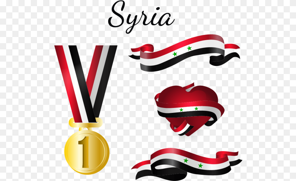 Syria Flag Syria Flag Country And Vector, Gold, Smoke Pipe, Gold Medal, Trophy Png Image