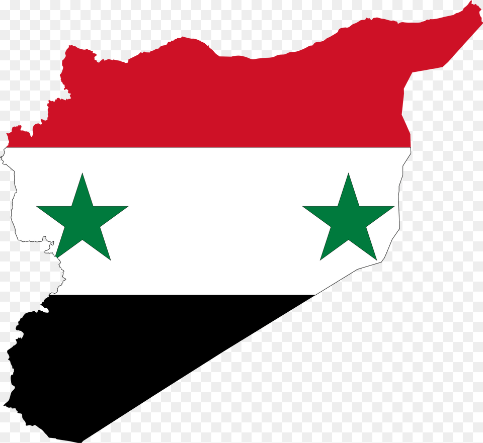 Syria Map Flag Clip Arts Syria Country Map Flag, Symbol, Star Symbol, Plant, Leaf Free Png Download
