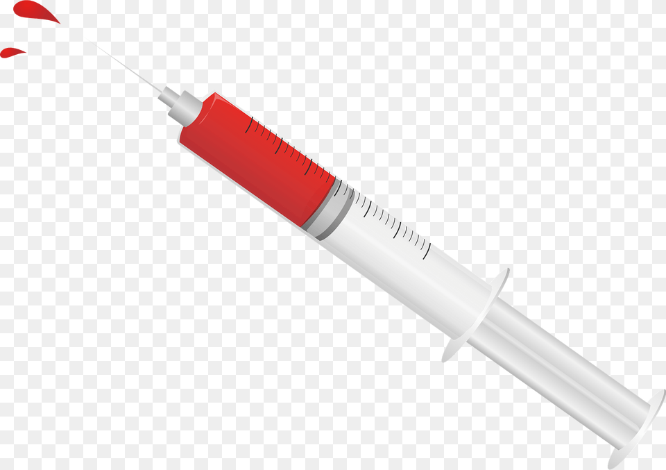 Syringe Filled With Blood Used In Health Clipart, Injection, Blade, Dagger, Knife Png