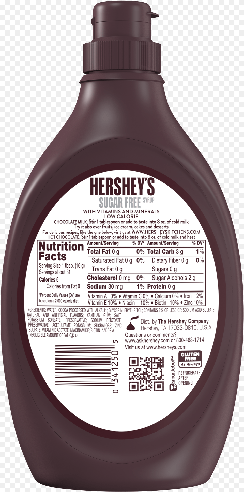 Syrup Sugar Chocolate 175 Ounce, Food, Seasoning, Qr Code, Bottle Free Transparent Png