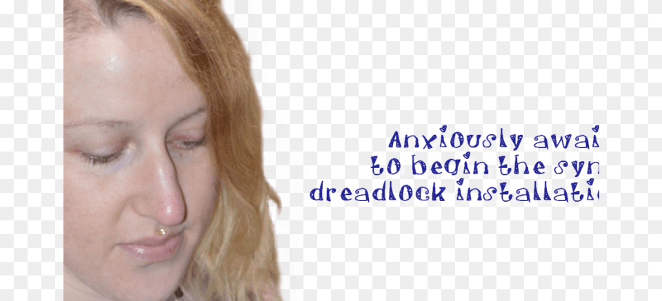 Sythethic Dreadlocks Installation 1 Blond, Adult, Face, Female, Head Free Transparent Png