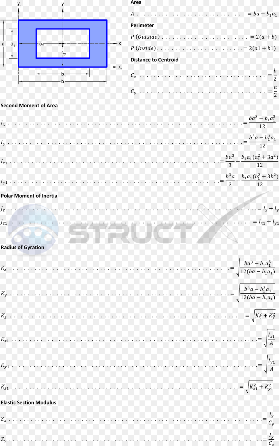 T Beam Hollow Rectangle Area Formula, Page, Text Free Png Download