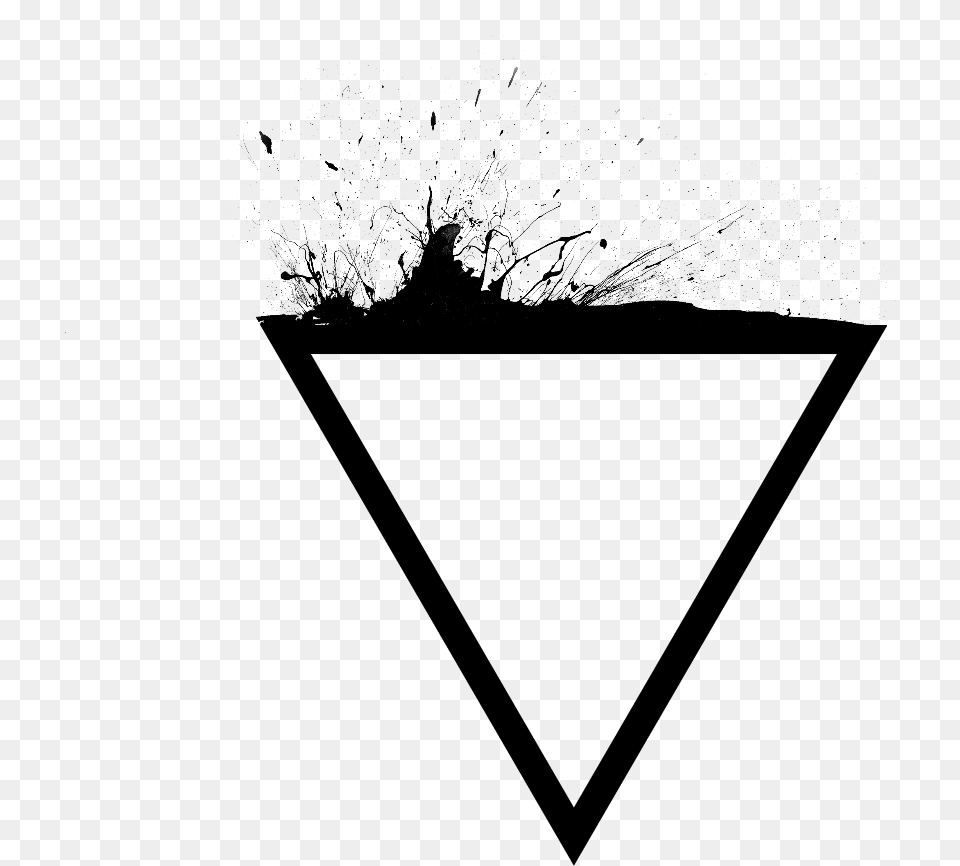 T R I A N G L E Triangle Black Grunge Splatt Triangle Grunge, Gray Png Image