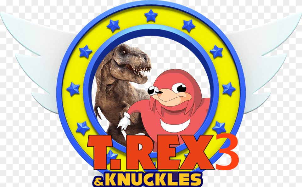 T Rex 3 And Knuckles Sonic The Hedgehog Rings, Animal, Dinosaur, Reptile, Baby Free Transparent Png