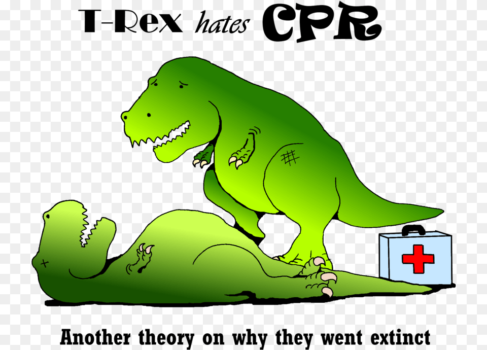 T Rex Arms Funny Cpr Memes, Green, Animal, Dinosaur, Reptile Free Png Download