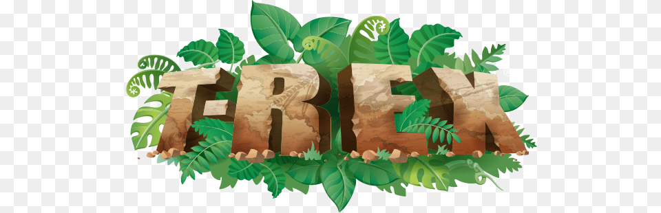 T Rex Logo Spells The Letters T R E X T Rex Cafe Logo, Vegetation, Plant, Leaf, Green Png Image