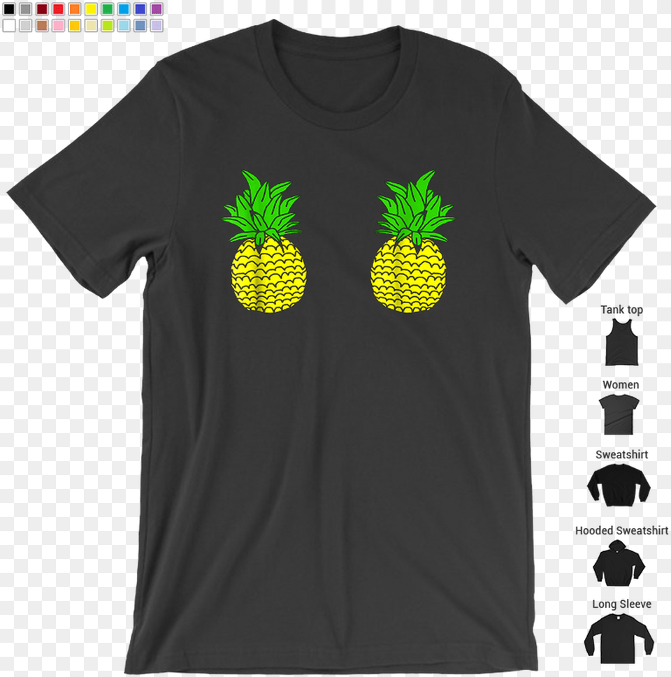 T Shirt, Clothing, Food, Fruit, Pineapple Png