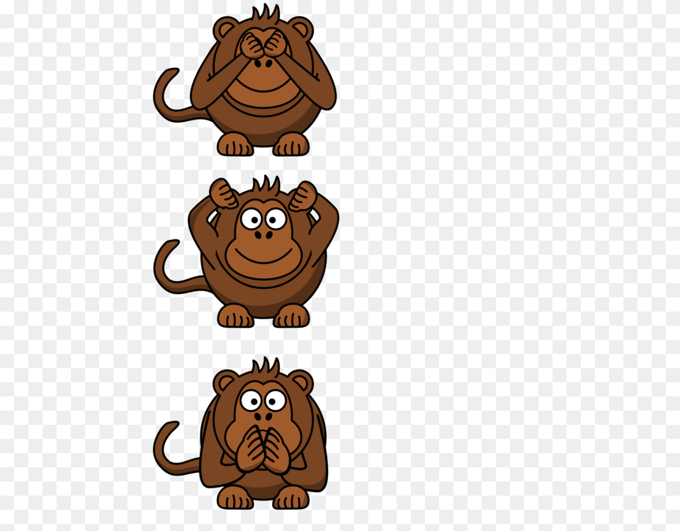 T Shirt Ape The Evil Monkey Three Wise Monkeys, Animal, Lion, Mammal, Wildlife Free Transparent Png