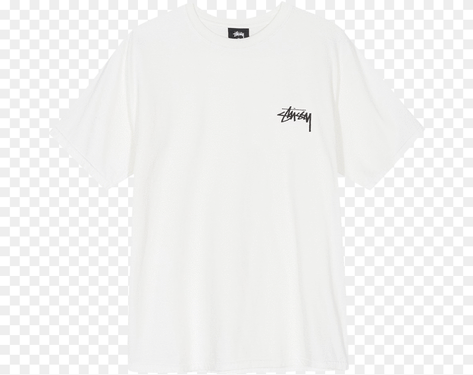 T Shirt Basica Logo Stussy Bianca Active Shirt, Clothing, T-shirt Free Png