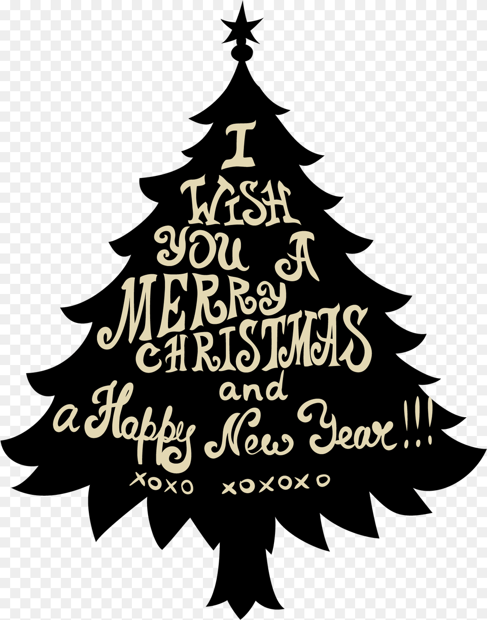 T Shirt Christmas Tree Silhouette Christmas Tree Christmas Tree, Text, Calligraphy, Handwriting Png