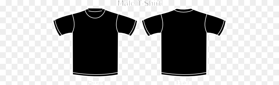 T Shirt Clipart Front And Back Black Polo T Shirt Vector, Clothing, T-shirt Png Image