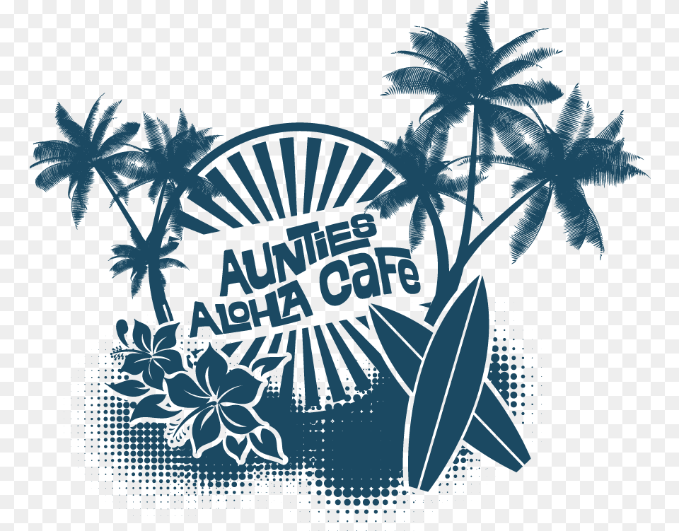 T Shirt Design By Pedro Nuno For Tnt Aloha Cafe Palm Tree Silhouette, Art, Plant, Graphics, Leaf Free Transparent Png