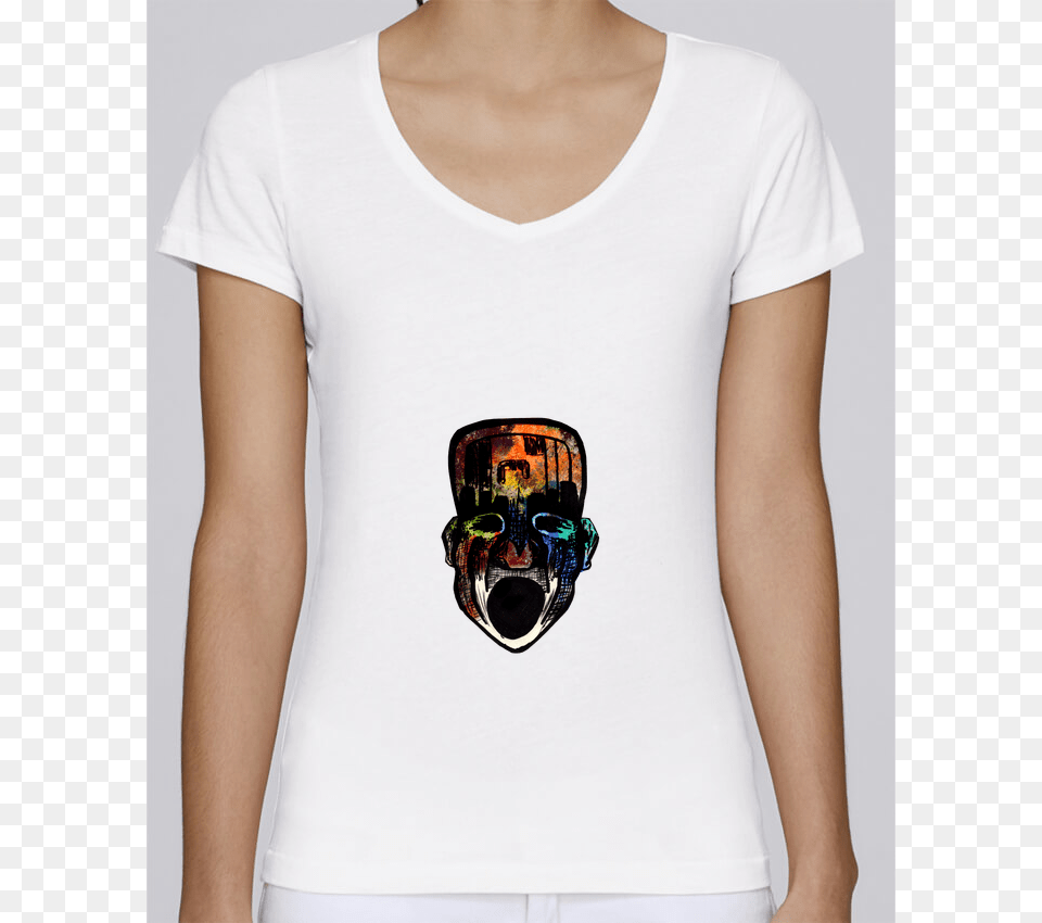 T Shirt Femme Col V Stella Chooses Hindou Par Arow T Shirt, Clothing, T-shirt, Head, Person Png