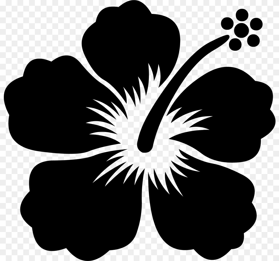 T Shirt Flower Malaysia Sticker Clip Art Black Transparent Background Hibiscus Clip Art, Leaf, Plant, Outdoors, Nature Free Png Download