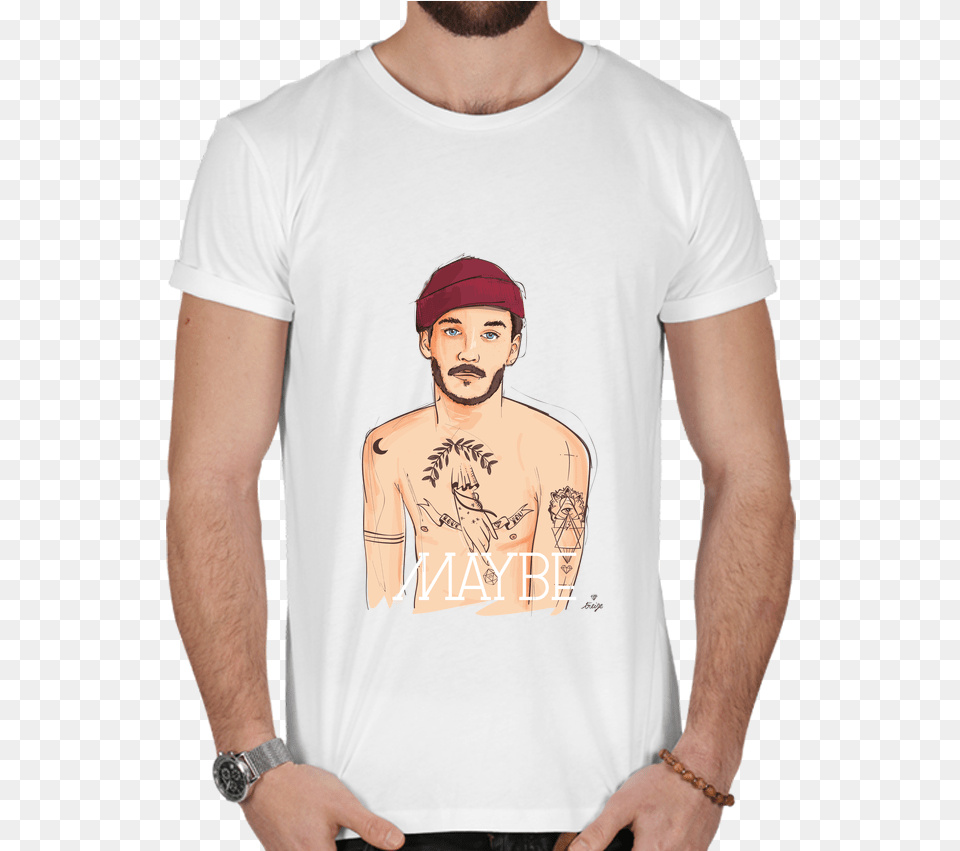 T Shirt Men 180g Maybe By 13octobre T Shirt, Clothing, T-shirt, Tattoo, Skin Png Image