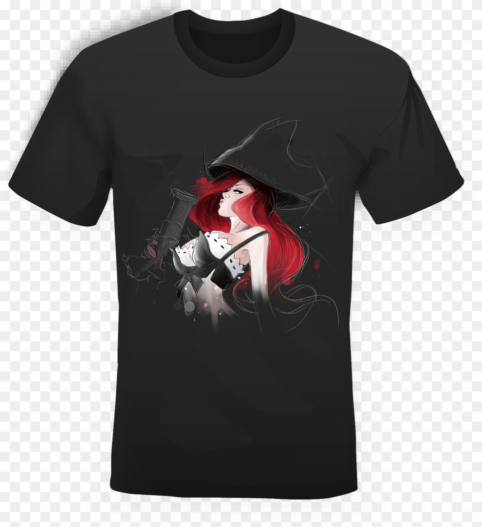 T Shirt Miss Fortune Nera T Shirt, Clothing, T-shirt, Adult, Female Png Image