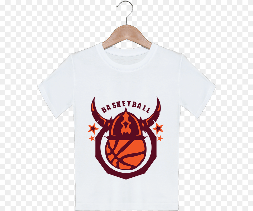 T Shirt Motif Basketball Casque Viking Logo, Clothing, T-shirt, Electronics, Hardware Png Image