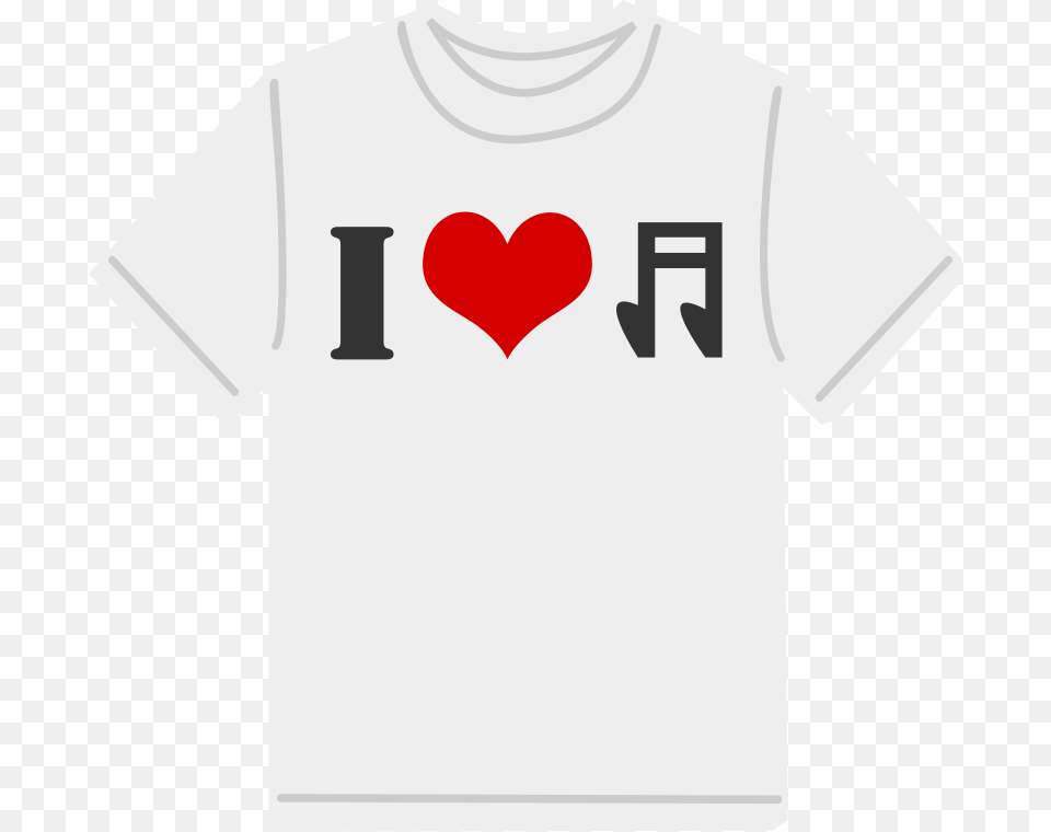 T Shirt Music, Clothing, T-shirt, Heart, Symbol Free Png