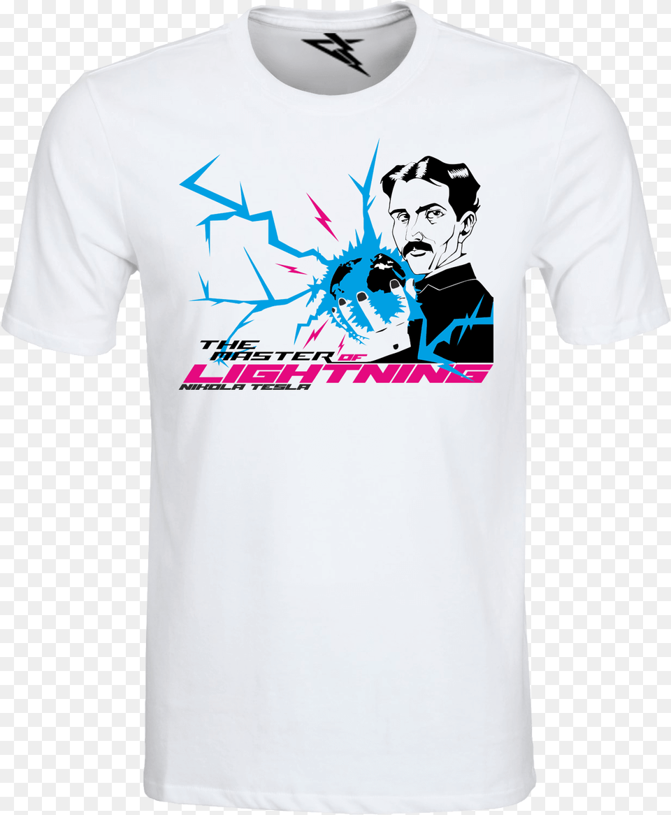 T Shirt Nikola Tesla Jonaxx T Shirt Design, T-shirt, Clothing, Person, Man Free Png