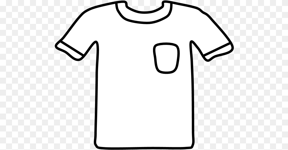 T Shirt Pocket Black And White Illustration, Clothing, T-shirt Free Png Download