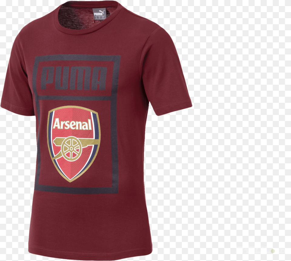 T Shirt Puma Arsenal Fc Fan Cannon Tee 03 Puma Arsenal Fc, Clothing, T-shirt, Maroon Free Png Download