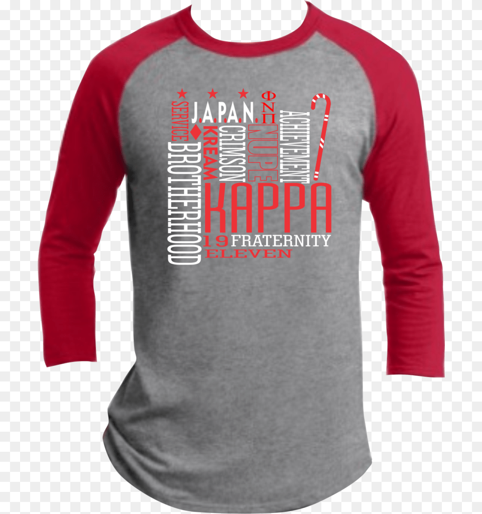 T Shirt Red And Grey Baseball Tee, Clothing, Long Sleeve, Sleeve, T-shirt Png Image